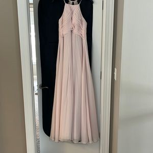 Pink floor length azazie dress size 4.